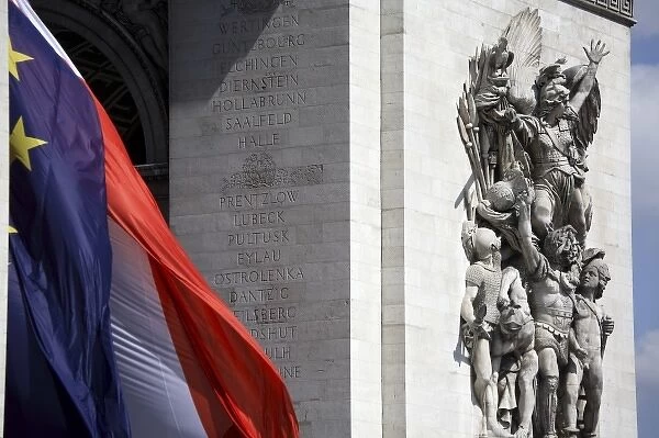 The sculpture of the Departure of the Volunteers in 1792 on the Arc de Triomphe. Paris