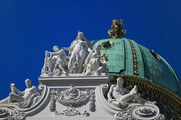 Sculpture on dome of National Library, Hofburg (Imperial Palace) Complex, Vienna, Austria