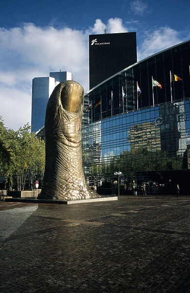 Sculpture Le Pouce (the thumb) by Cesar: at La Defense; Paris; France