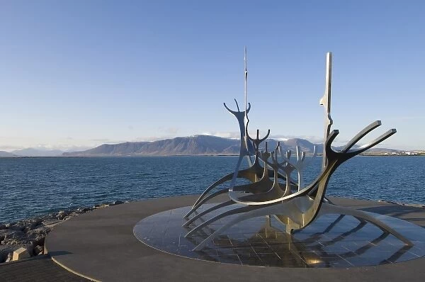 Sculpture of a Viking ship by Jon Gunnar Arnason, Reykjavik, Iceland