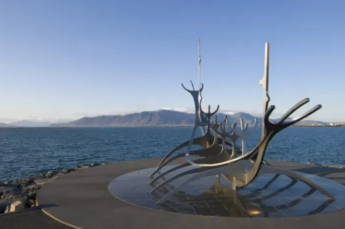 Framed Print : Sculpture of a Viking ship by Jon Gunnar Arnason, Reykjavik, Iceland Framed Print : Sculpture of a Viking ship by Jon Gunnar Arnason, Reykjavik, Iceland