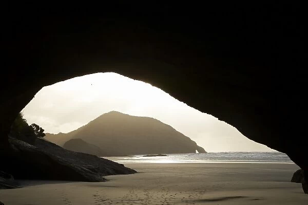Sea Cave, Wharariki Beach, near Cape Farewell, North West Nelson Region, South Island