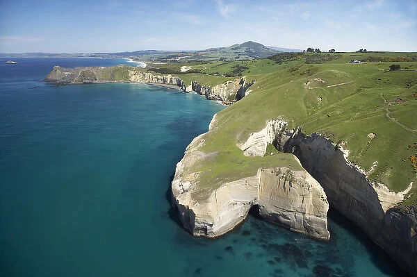 Sea Cliffs near Blackhead, Dunedin, South Island, New Zealand - aerial