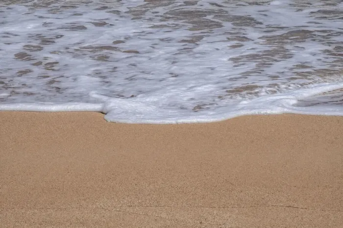 Framed Print : Sea foam on Golden sandy beach Framed Print : Sea foam on Golden sandy beach