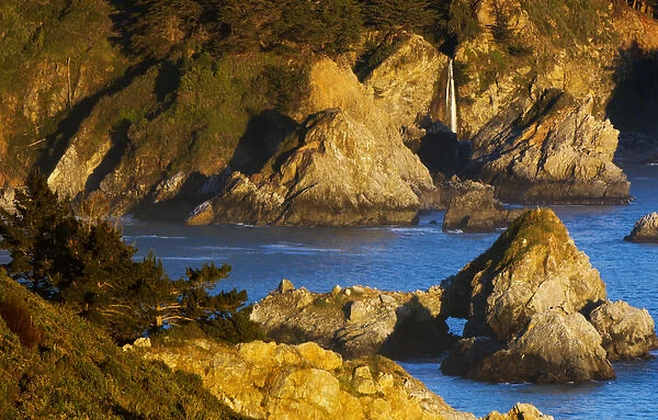 Sea stacks and arcs formed by water erosion, northern California