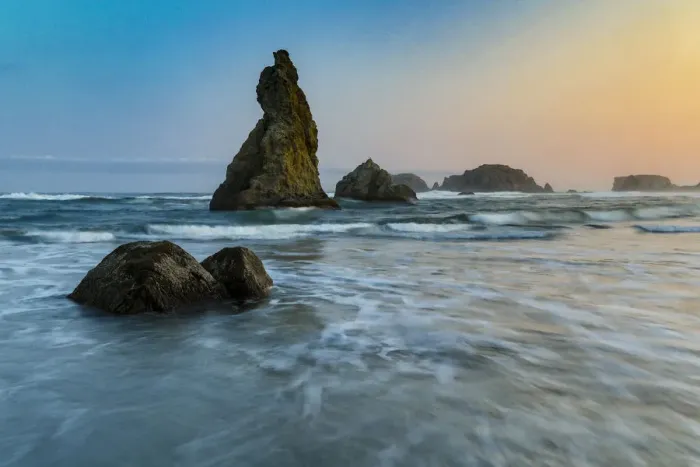 Framed Print : Sea stacks, Bandon, Oregon