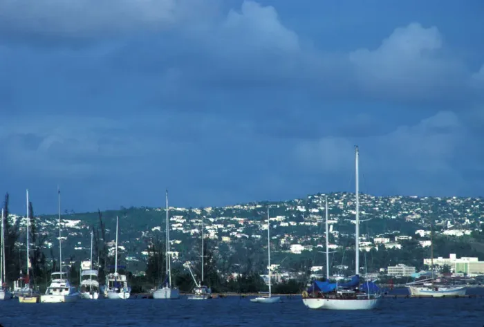 Framed Print : Seascape. Caribbean, Jamaica, Montego Bay, Harbor