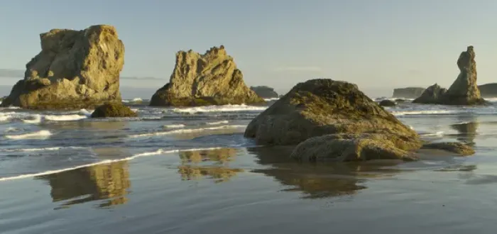 Framed Print : Seastacks on the beach at Bandon, Oregon