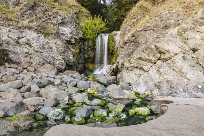Framed Print : Secret Beach, Oregon, USA. Small creek flowing onto Secret Beach Framed Print : Secret Beach, Oregon, USA. Small creek flowing onto Secret Beach