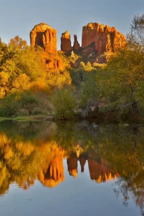 Framed Print : Sedona and the Red Rock Crossing with river reflecting the red rock Framed Print : Sedona and the Red Rock Crossing with river reflecting the red rock