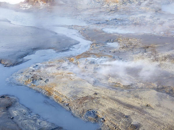 Seltun Geothermal near Krysuvik volcano on Reykjanes peninsula during winter