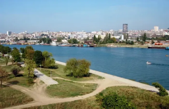 Framed Print : Serbia, Belgrade. Town and Sava River Framed Print : Serbia, Belgrade. Town and Sava River