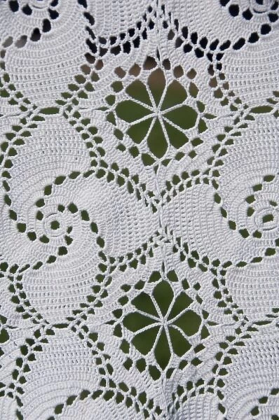 Serbia, Donji Milanovac. Typical handmade Serbian lace