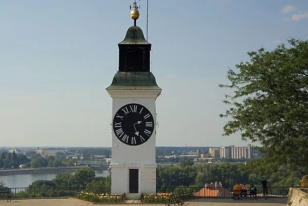 Serbia, Voivodina, Novi Sad, Petrovaradin fortress and Danube