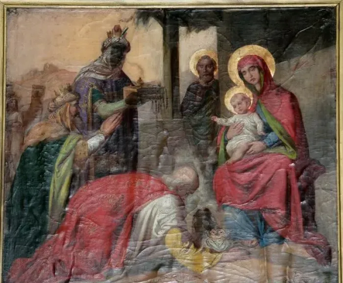 Framed Print : Serbian Orthodox icongraphy at Valjevo Church. - May not be used in defamation towards