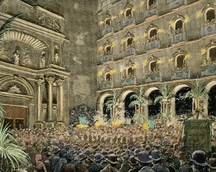 Framed Print : Serenade by Choral Societies given the night of 28 May due to the visit of the Queen