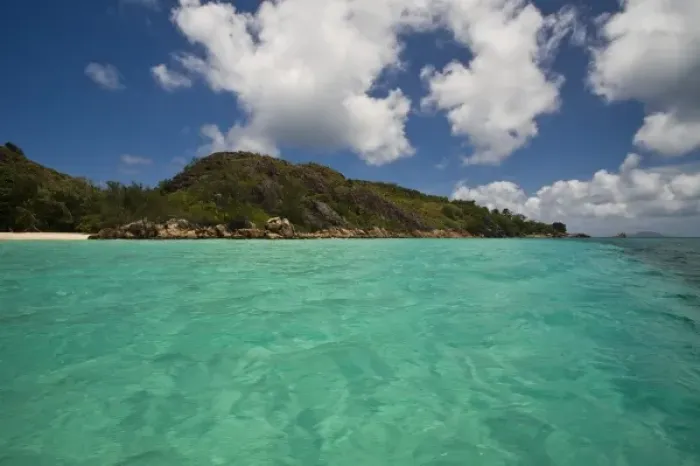 Framed Print : Seychelles, Curieuse Island, view from water taxi to Curieuse Island Framed Print : Seychelles, Curieuse Island, view from water taxi to Curieuse Island