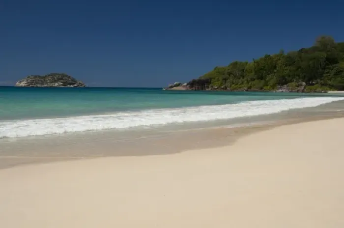 Framed Print : Seychelles, Island of Mahe. West coast, Longbeach (AKA Grand Anse), the longest beach on Mahe