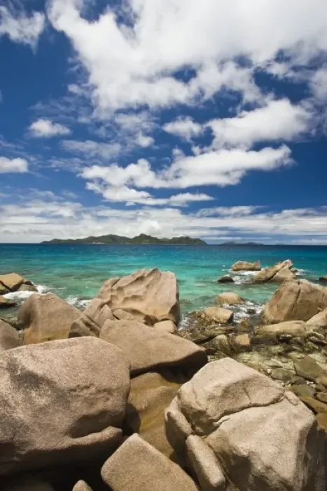 Framed Print : Seychelles, La Digue Island, Anse Patates bay Framed Print : Seychelles, La Digue Island, Anse Patates bay
