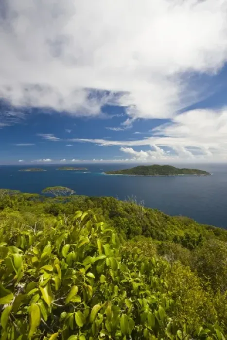 Framed Print : Seychelles, La Digue Island, Island view from Nid d Aigle Peak (el. 333 meters) Framed Print : Seychelles, La Digue Island, Island view from Nid d Aigle Peak (el. 333 meters)