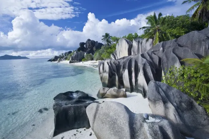 Framed Print : Seychelles, La Digue Island, L Union Estate Plantation, Anse Source D Argent