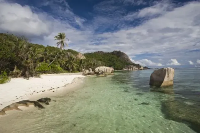 Framed Print : Seychelles, La Digue Island, L Union Estate Plantation, Anse Source D Argent Framed Print : Seychelles, La Digue Island, L Union Estate Plantation, Anse Source D Argent