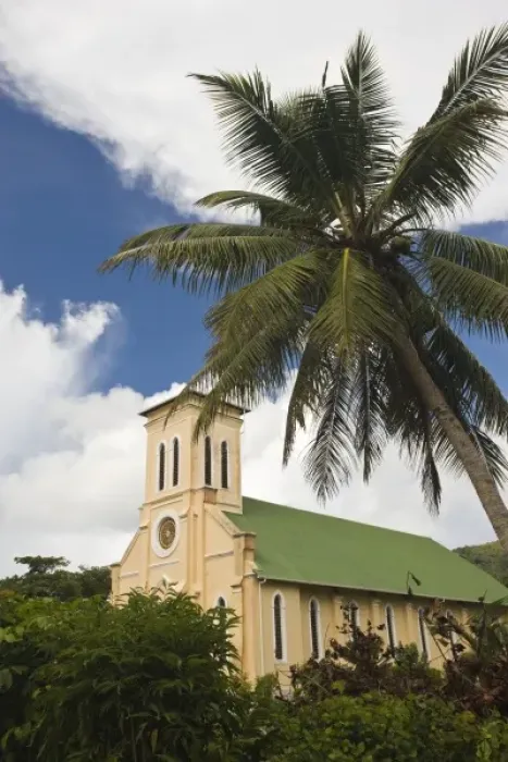 Framed Print : Seychelles, La Digue Island, La Passe, Eglise de Notre Dame de L Assomption Framed Print : Seychelles, La Digue Island, La Passe, Eglise de Notre Dame de L Assomption