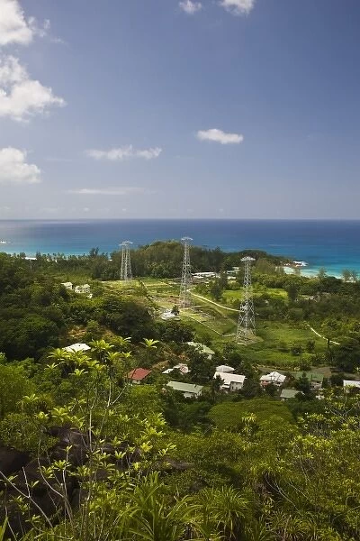 Seychelles, Mahe Island, Anse Boileau, communications towers