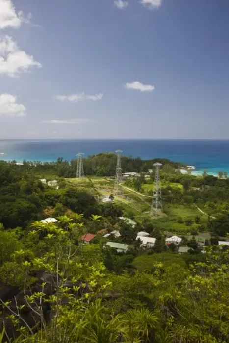Framed Print : Seychelles, Mahe Island, Anse Boileau, communications towers Framed Print : Seychelles, Mahe Island, Anse Boileau, communications towers