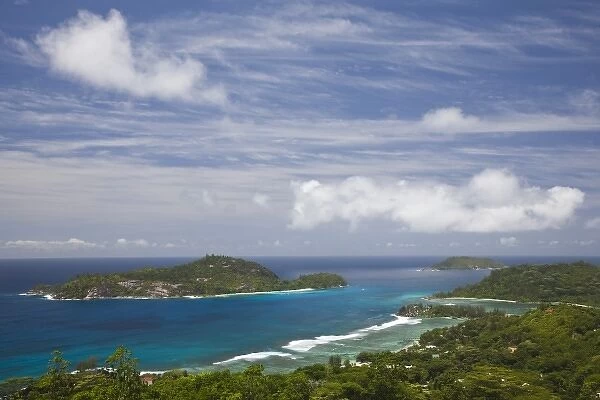 Seychelles, Mahe Island, Port Glaud, overview of coast