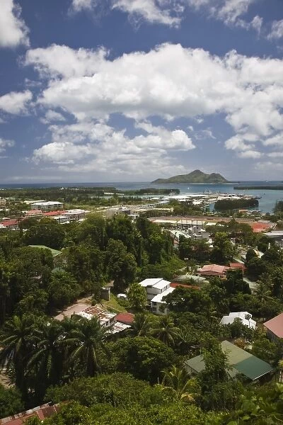 Seychelles, Mahe Island, Victoria, overview from Liberation Road