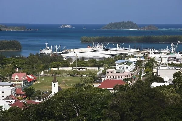 Seychelles, Mahe Island, Victoria, Inner Harbor, from Beau Vallon Road