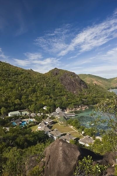 Seychelles, Praslin Island, Anse Volbert, La Reserve Hotel overview