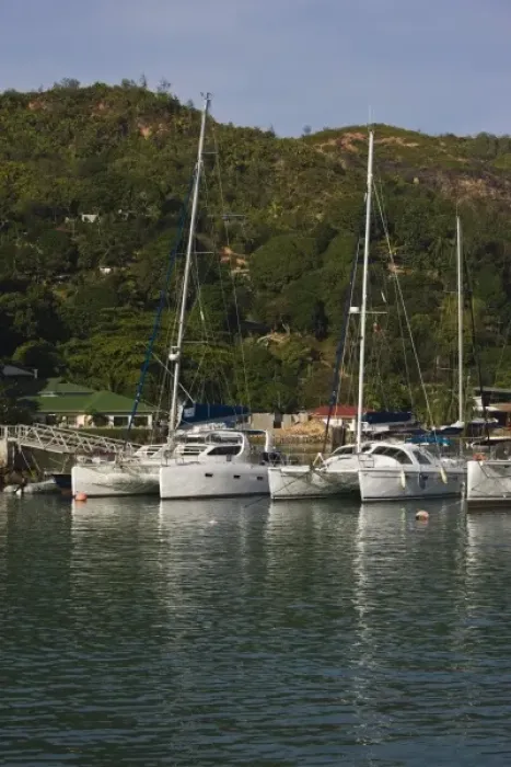 Framed Print : Seychelles, Praslin Island, Baie Ste-Anne, yacht harbor Framed Print : Seychelles, Praslin Island, Baie Ste-Anne, yacht harbor