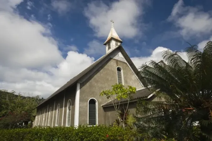 Framed Print : Seychelles, Praslin Island, Grand Anse, village church