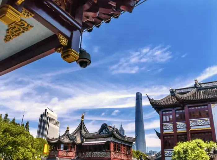 Framed Print : Shanghai Tower, Second Tallest Building in World, Jin Mao Tower from Yuyuan Garden