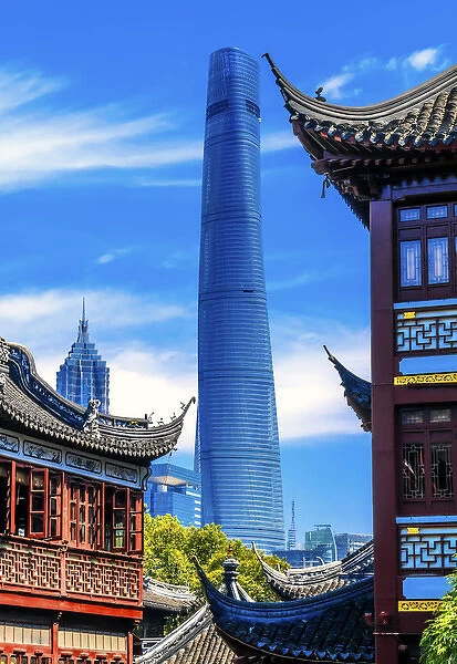 Shanghai Tower, Second Tallest Building in World, Jin Mao Tower from Yuyuan Garden