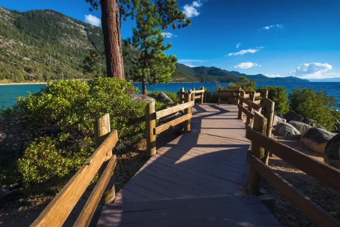 Framed Print : Shoreline path at Sand Harbor State Park, Lake Tahoe, Nevada, USA Framed Print : Shoreline path at Sand Harbor State Park, Lake Tahoe, Nevada, USA