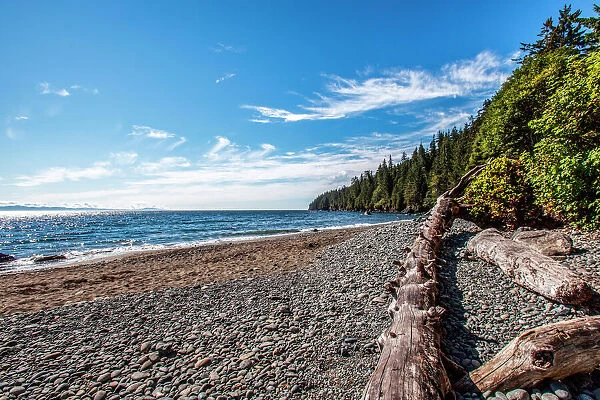 Shoreline of Vancouver Island with the Strait of San Juan de Fuca in background