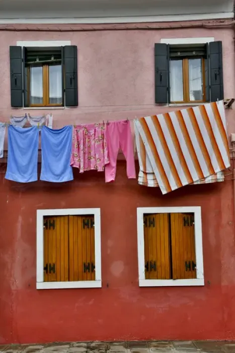 Framed Print : Shuttered windowsand hanging to dry laundry Burano, Italy Framed Print : Shuttered windowsand hanging to dry laundry Burano, Italy