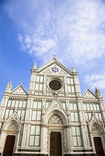 Sienna, Tuscany, Italy - Low angle view of the exterior of an old world cathedral