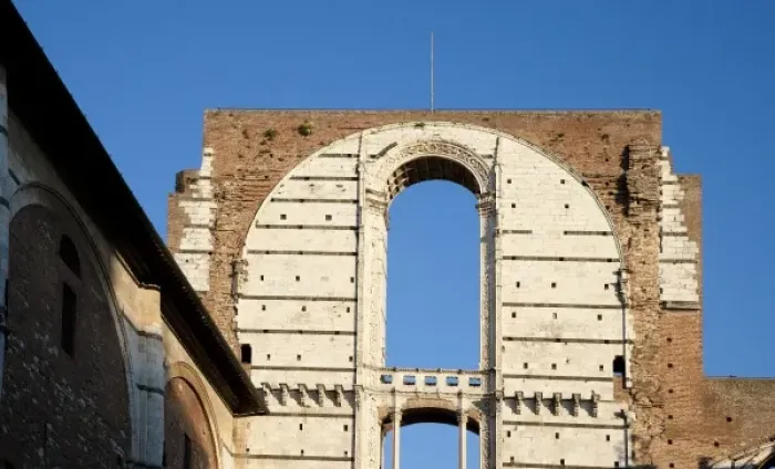 Framed Print : Sienna, Tuscany, Italy - Low angle view of the ruins of an ancient church Framed Print : Sienna, Tuscany, Italy - Low angle view of the ruins of an ancient church
