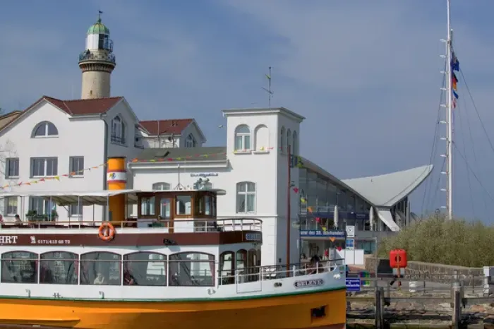 Framed Print : sightseeing boat, warnemunde Framed Print : sightseeing boat, warnemunde
