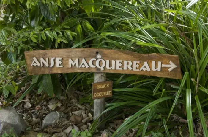 Framed Print : Sign for Anse Macquereau Beach Framed Print : Sign for Anse Macquereau Beach