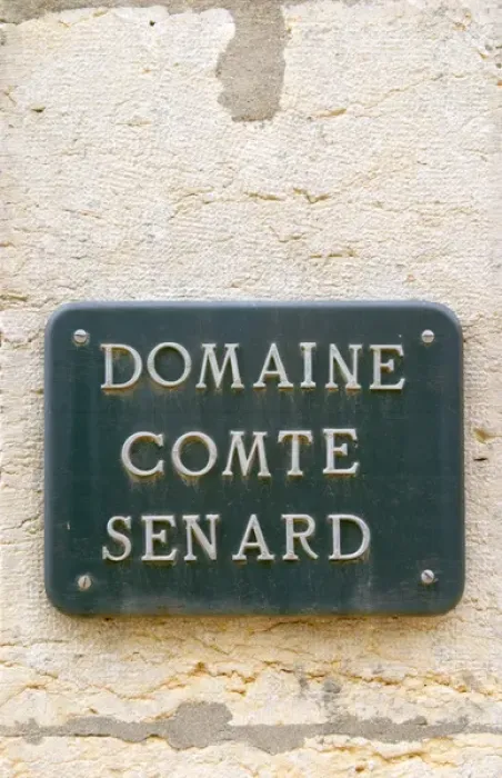 Framed Print : Sign at Domaine Comte Senard in Aloxe-Corton, Bourgogne