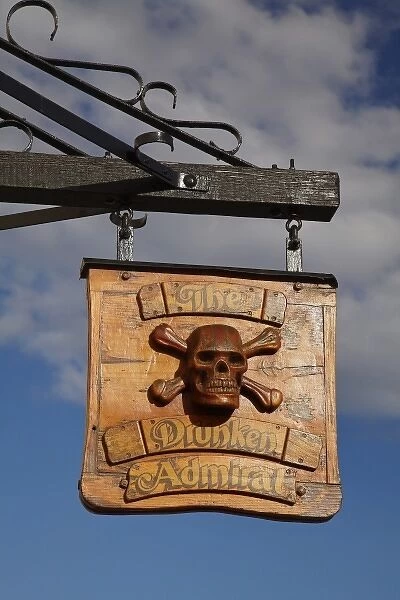 Sign on The Drunken Admiral Pub, Hunter Street, Victoria Dock, Hobart, Tasmania