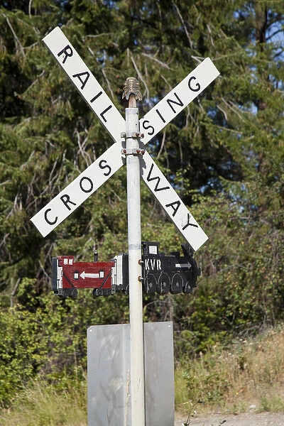 Sign along the Kettle Vlley Railway near Penticton British Columbia Canada