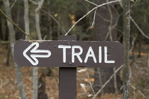 Sign in Mohawk Trail State Forest, Massachusetts, United States, North America