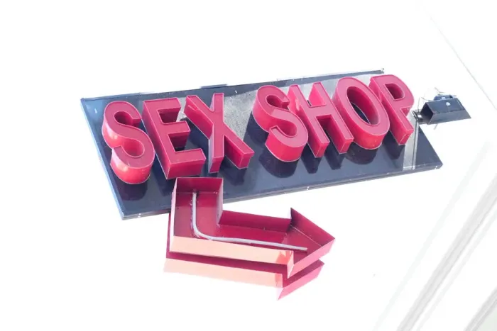 Framed Print : Sign for sex shop Framed Print : Sign for sex shop