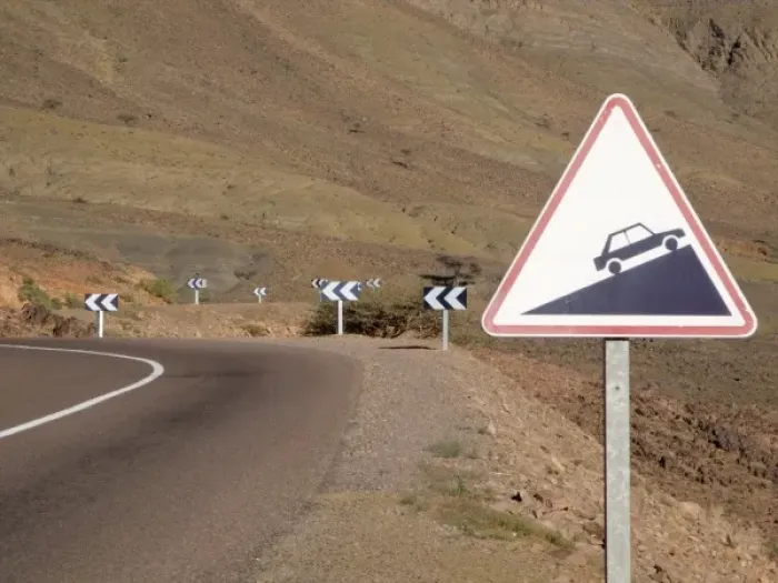 Framed Print : signs on a mountain road Framed Print : signs on a mountain road